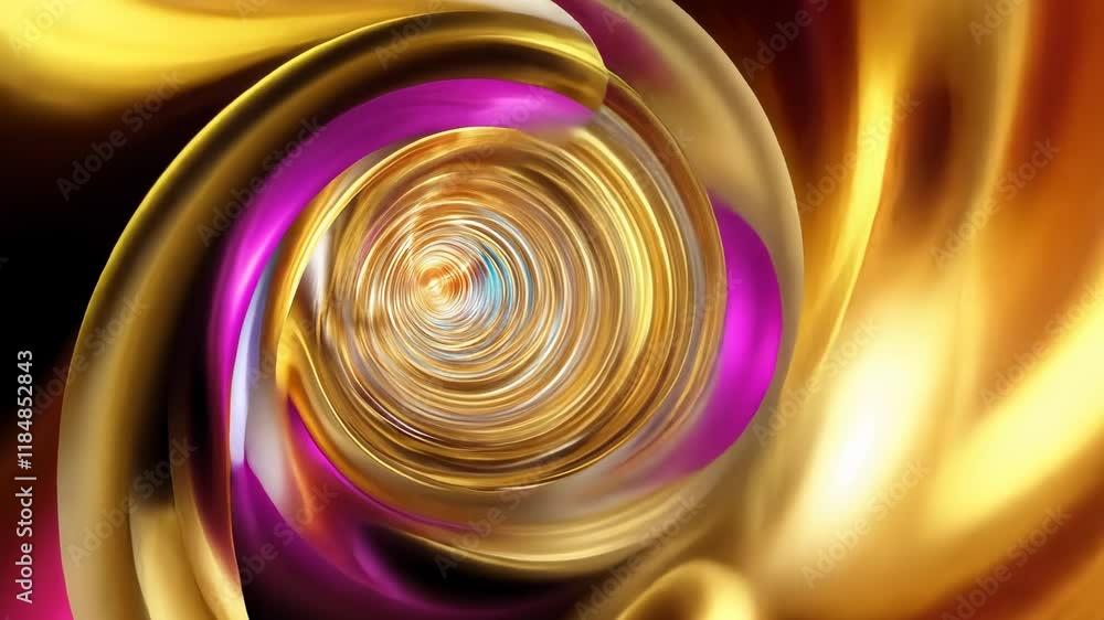 Aufkleber abstract golden vortex: a journey into luminous color and swirling patterns