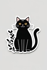 cat sticker isolated on white background