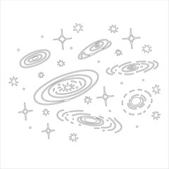 Simple outline drawing of a cosmos perfect for coloring, crafting, and educational use