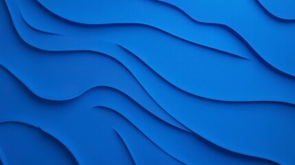 Obraz premium Abstract Blue Wave Wall Design: Modern Architectural Pattern