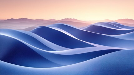 Abstract, stylized,  purple-blue,  smooth,  wavy,  sand dunes