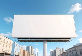 Large blank billboard displaying advertising space in city center