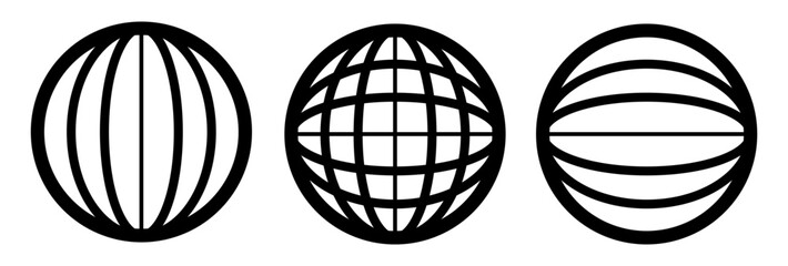 Obraz premium world web icon, earth globe icons . website icon for contact icons, globe earth. Linear globe , Globe icons in different angles. eps10