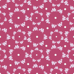 Seamless floral pattern, liberty ditsy print in delicate pastel colors. Pretty botanical design: small hand drawn flowers, little leaves, simple abstract bouquets on a light background