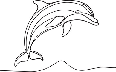 Line Art Dolphin Vector Illustration for Creative Designs