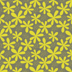 Seamless pattern with flowers and plants