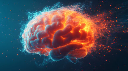 digital brain illustration with neural network processing and big data technology showcasing artificial intelligence and generative ai concepts
