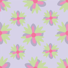 Cute hand drawn floral seamless pattern background