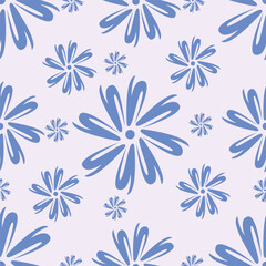 Cute hand drawn floral seamless pattern background