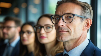 Confident Business Team Focused on Future Goals