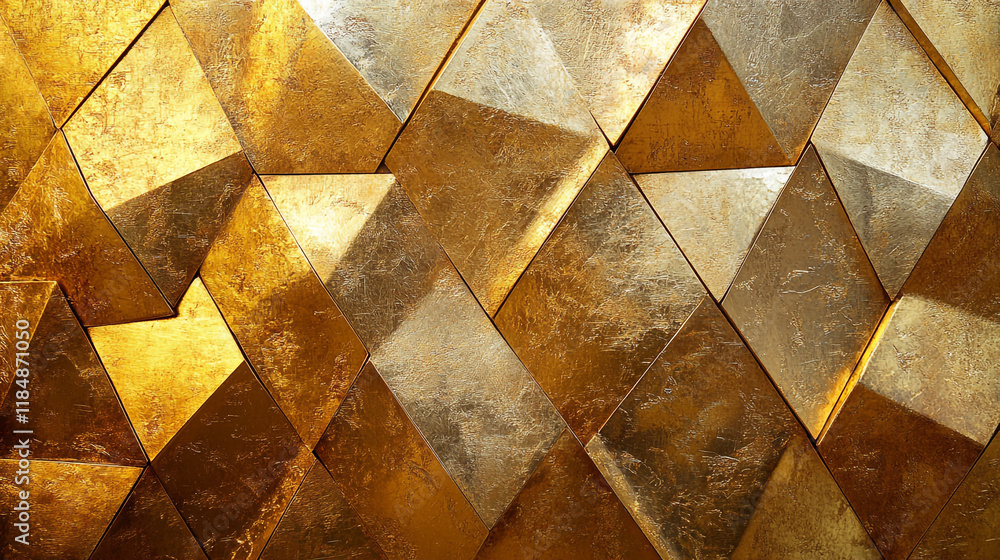 Poster golden geometric patterns create a stunning visual effect in contemporary design