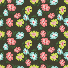Cute hand drawn floral seamless pattern background