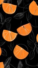 Fototapeta premium Stunning Orange Slices on a Black Background