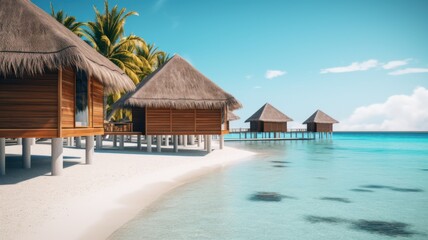 Fototapeta premium Tropical resort escape maldives travel photography beachside serene view luxury experience