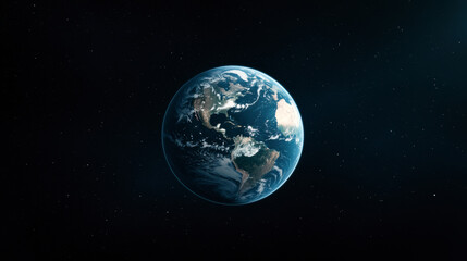 Detailed Satellite View of Earth Highlighting Continents and Oceans From Space