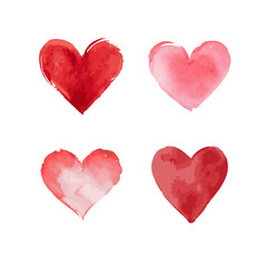 Watercolor heart vector illustration. Love symbol in hand painted water color style.