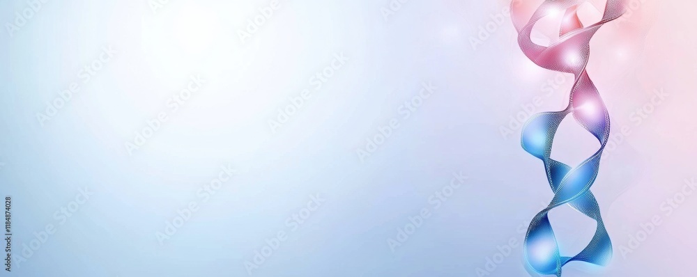 Poster abstract dna helix in gradient light background
