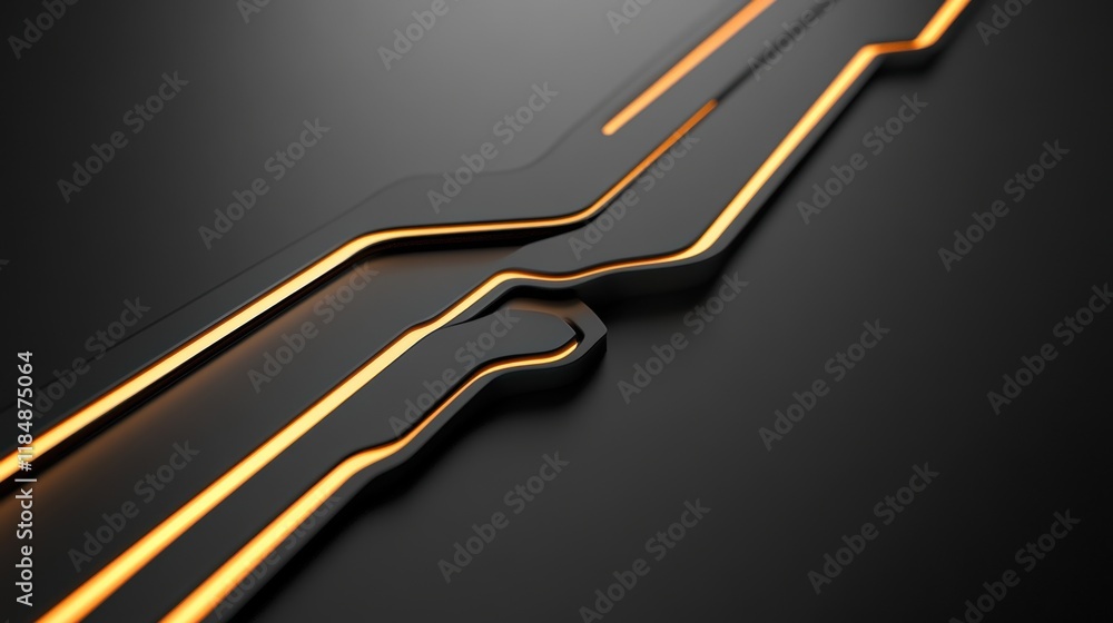 Aufkleber sleek abstract design with glowing lines on dark background