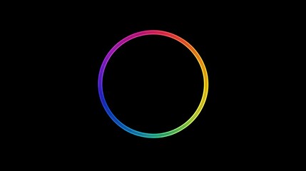 Vibrant rainbow circle on black background.