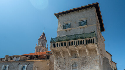 Trogir, Croatia, 30 July 2024: Admirable Promenade in the Touristic Harbor With Yachts, Boats and Spectacular Medieval Buildings, Trogir Old Town, Dalmatia, Croatia, Europe