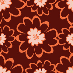 Cute hand drawn floral seamless pattern background