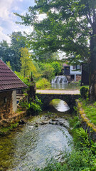 30 July 2024 Village of Rastoke Near Slunj in Croatia - Old Water Mills on Waterfalls of Korana River, Beautiful Countryside Landscape With River and Little Waterfalls in Rastoke Village, Croatia.
