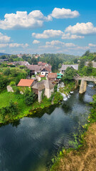 30 July 2024 Village of Rastoke Near Slunj in Croatia - Old Water Mills on Waterfalls of Korana River, Beautiful Countryside Landscape With River and Little Waterfalls in Rastoke Village, Croatia.