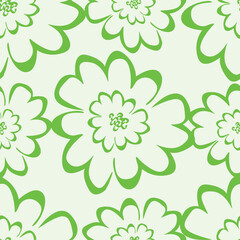 Cute hand drawn floral seamless pattern background
