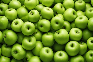 Fresh green apples background