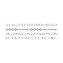 Border icon, rhombus shape divider horizontal line vector for decorative vintage doodle element for design in vector illustration