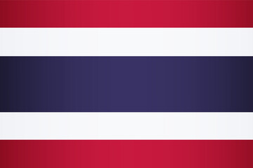 National flag of the Kingdom of Thailand. Vector element