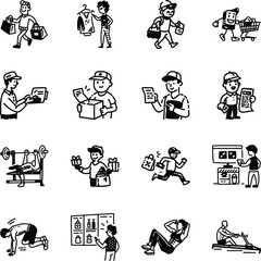 Bundle of Hand Drawn Shopping Icons 