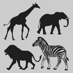 Animal silhouette vector design art and illustration