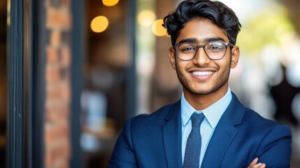 Confident Young Businessman Portrait in Urban Setting