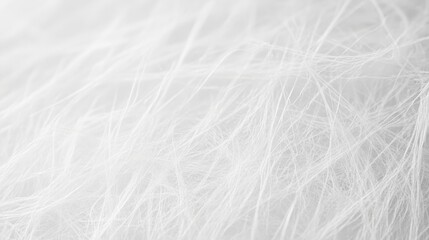 A minimalist close-up of delicate white fibers creating an intricate textured pattern with a soft and airy appearance, ideal for background designs or artistic projects