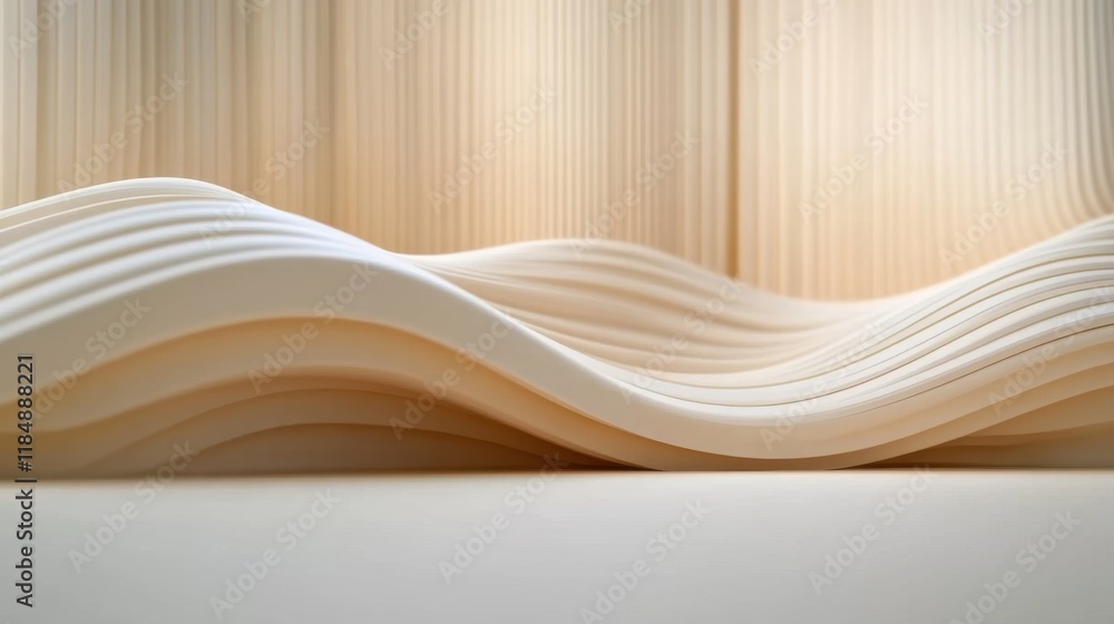 Poster smooth abstract wooden wave patterns in minimalist design