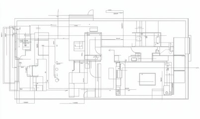 Architectural blueprint: detailed floor plan.