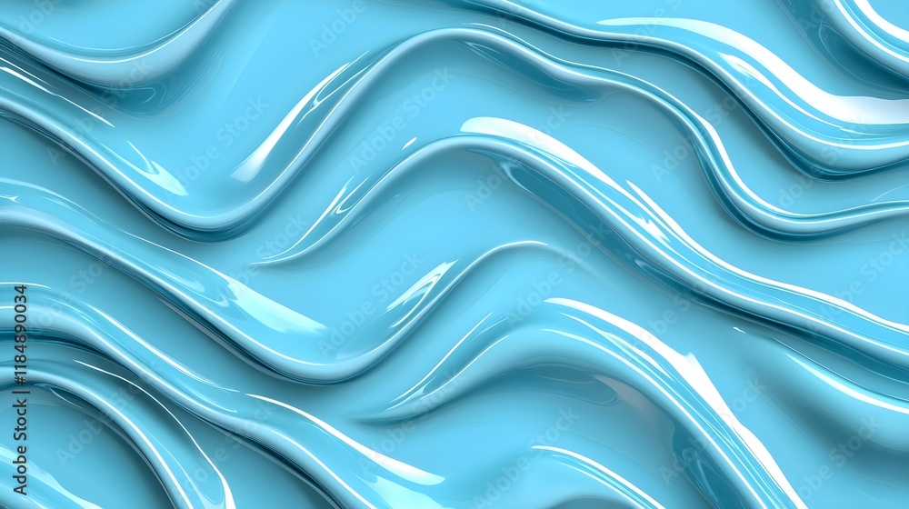 Poster textured waves of glossy blue create a fluid and modern design, ideal for backgrounds or artistic pr