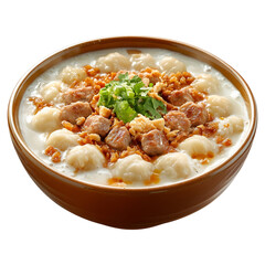 Bowl of Bubur Lambuk on transparent background