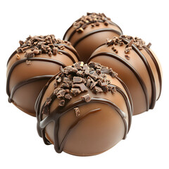 Caramel Hot Cocoa Bombs on transparent background
