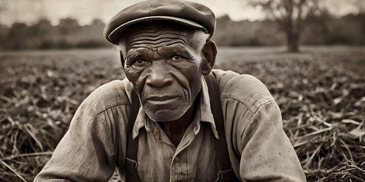 vintage African American man farmer sharecropper agriculture