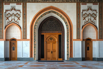 Obraz premium Ornate walls and doorway with traditional Islamic architectural
