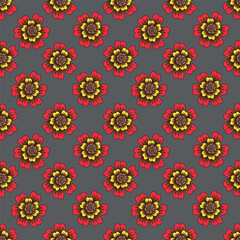 Seamless pattern with flowers and plants