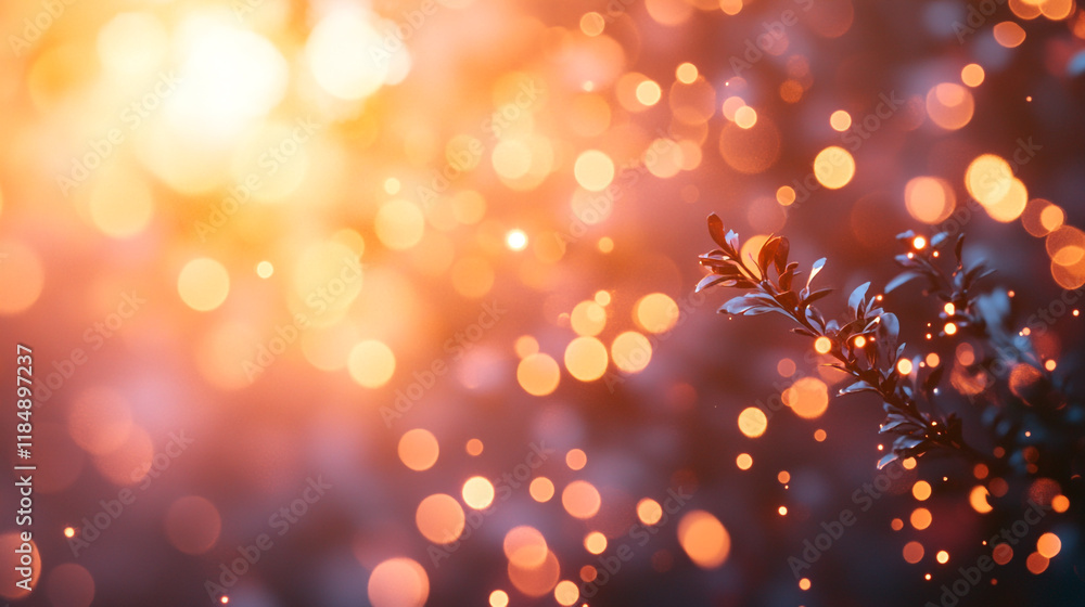 Poster warm sunlight filters through leaves, creating a magical bokeh effect in the garden