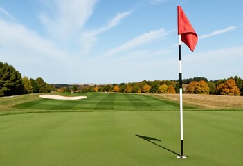 Obraz premium golf course with flag