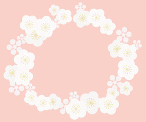 シンプルモダンな白梅のフレーム