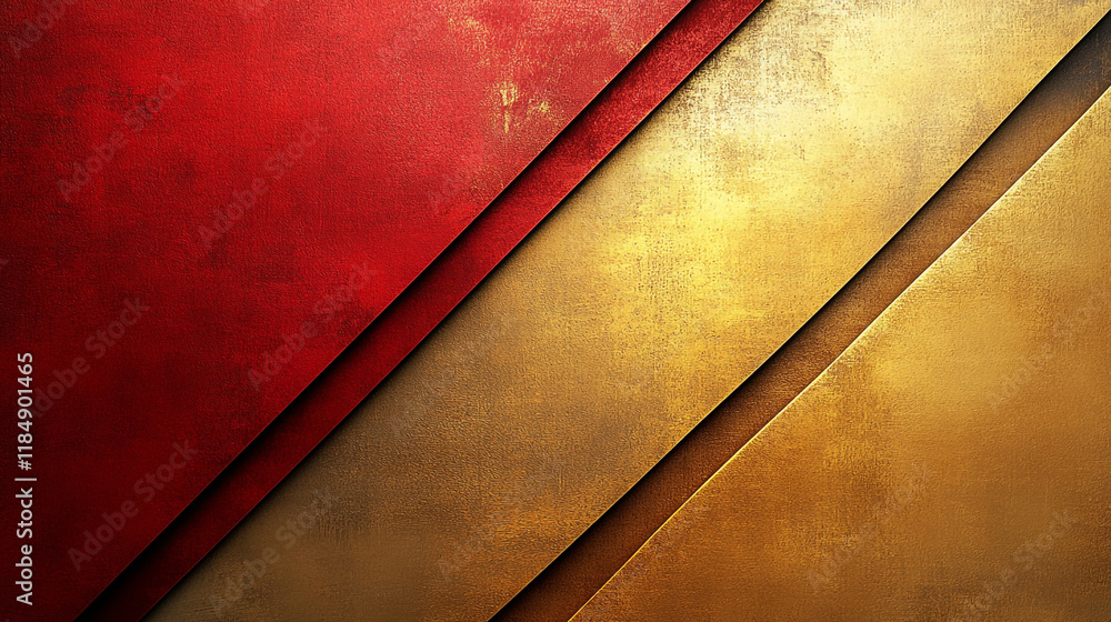 Poster vibrant textured layers of red and gold showcasing abstract design elements and contrast