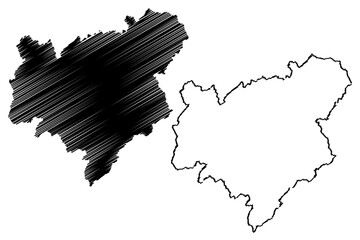 Scottish Borders (United Kingdom, Scotland, Local government in Scotland) map vector illustration, scribble sketch Scottish Borders map