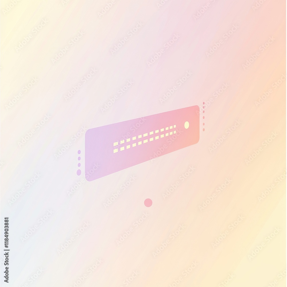 Poster abstract digital art featuring a gradient background with soft pastel hues and a central geometric s