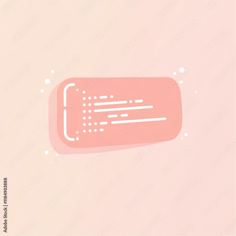 Aufkleber a soft pink abstract shape with smooth edges, set against a light gradient background.